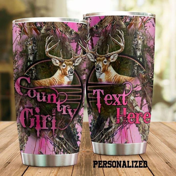 Hunting Love Deer With Pink Personalized 20 Oz Tumbler