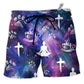 Beach Short / Adults / S Coffee Jesus Dog Yoga - Beach Short - Owls Matrix LTD