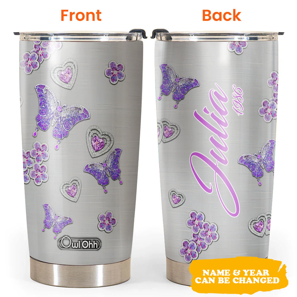 Butterfly Diamond Jewelry Lover Personalized 20 Oz Tumbler