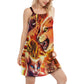 Cool Cat Playing With Fire – Women's Summer Sleeveless V-Neck Camisole Dress