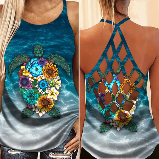 Turtle Swimming To The Moon Limited Edition 1 – Hollow Tank Top