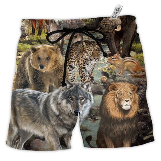 Beach Short / Adults / S Animals The Beauty Of Animals - Beach Short - Owls Matrix LTD