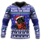 Black Cat Wreck The Tree Funny Holiday Art – 3D Hoodie