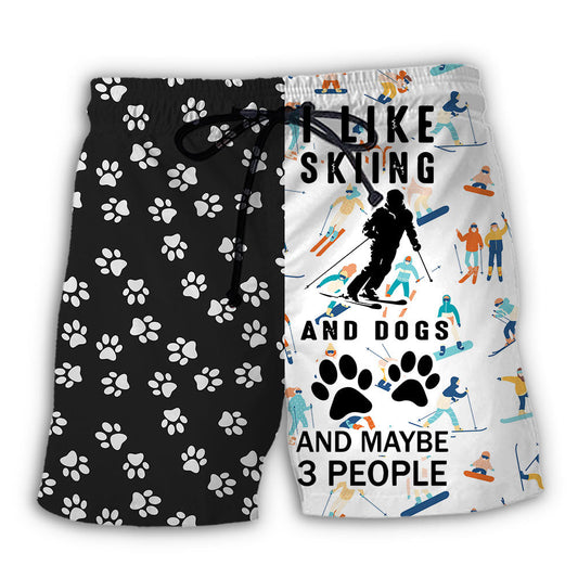 Skiing And Dog Lover Fun – Beach Short