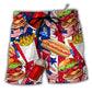 Beach Short / Adults / S Food Independence Day Star America - Beach Short - Owls Matrix LTD