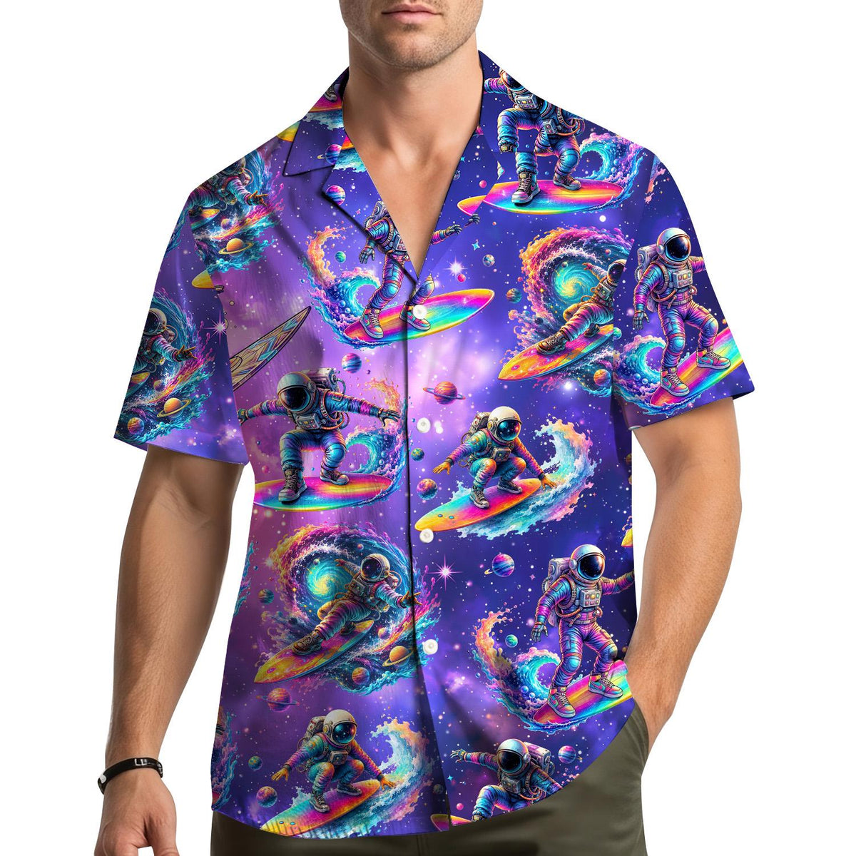 Cosmic Astronaut Vibrant Space Wave – Hawaiian Shirt