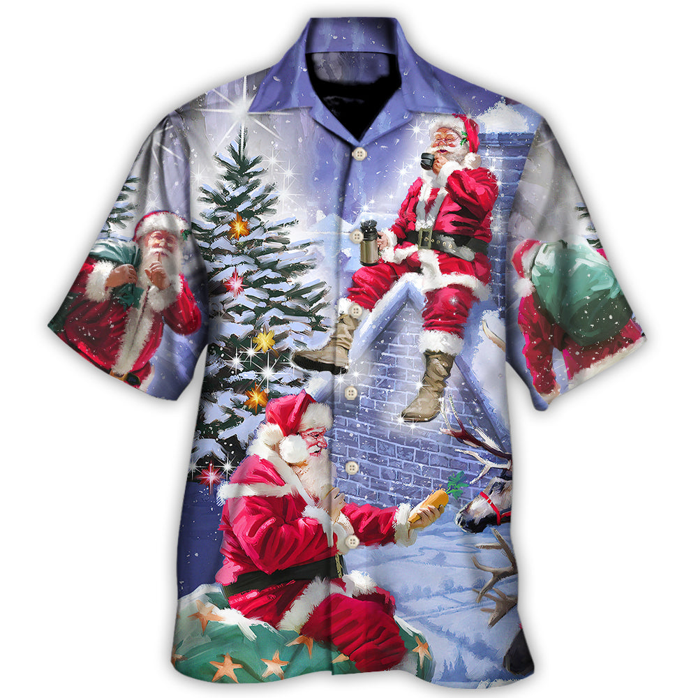 Christmas Santa Night Holiday Magic Art – Hawaiian Shirt