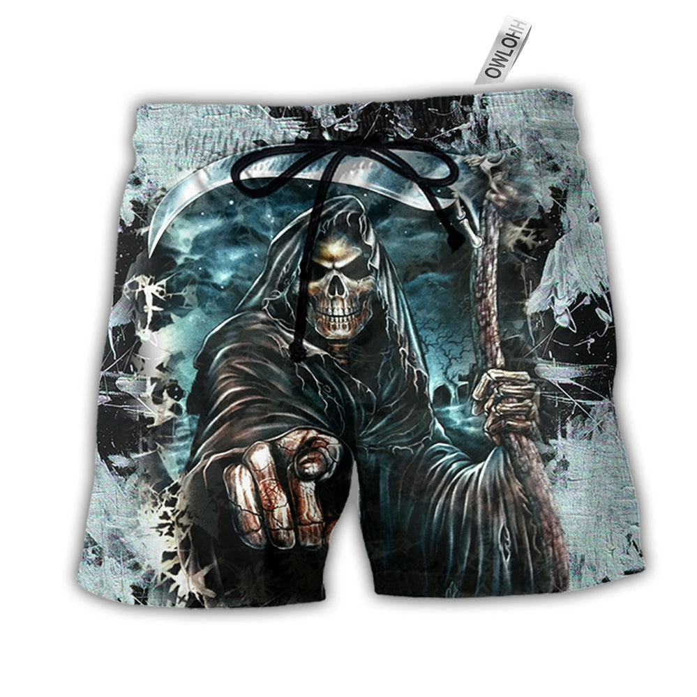 Beach Short / Adults / S Skull Dark Death Scythe - Beach Short - Owls Matrix LTD