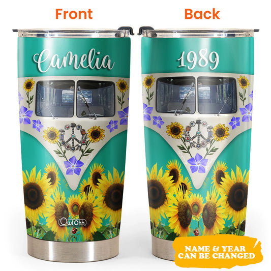 Hippie Van With Sunflower Personalized 20 Oz Tumbler