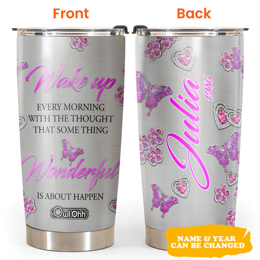 Butterfly Pink Diamond Jewelry Personalized 20 Oz Tumbler