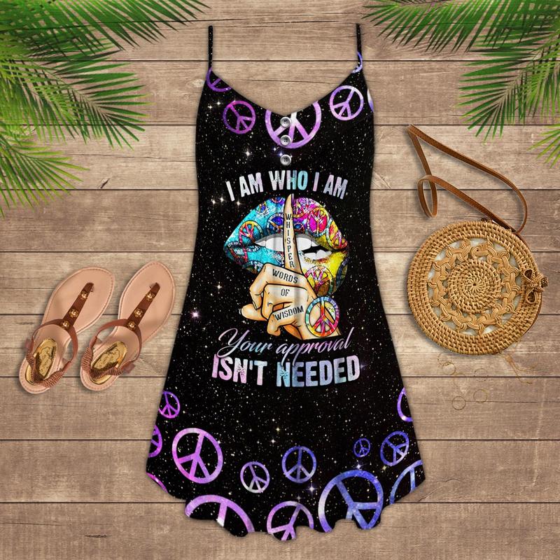Hippie Peaceful Summer Spirit – Women's Summer Sleeveless V-Neck Camisole Dress