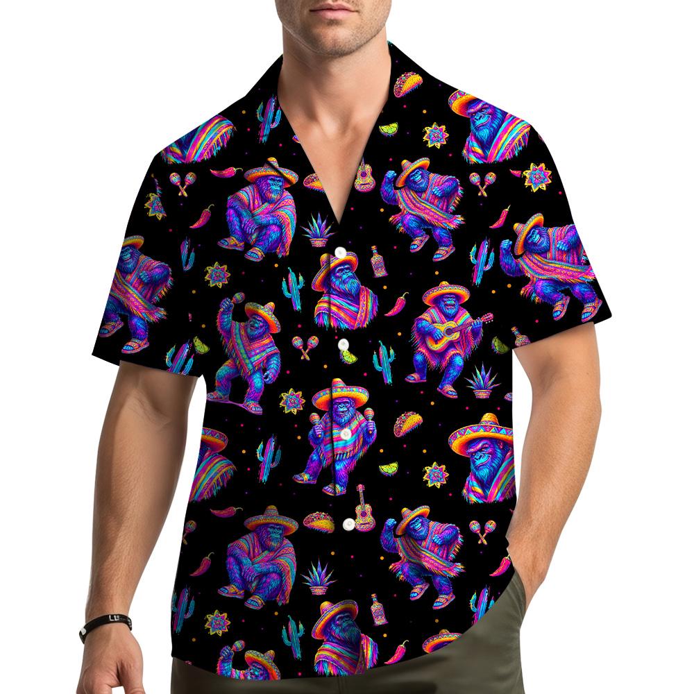 Bigfoot Sombrero Neon Mariachi Poncho – Hawaiian Shirt