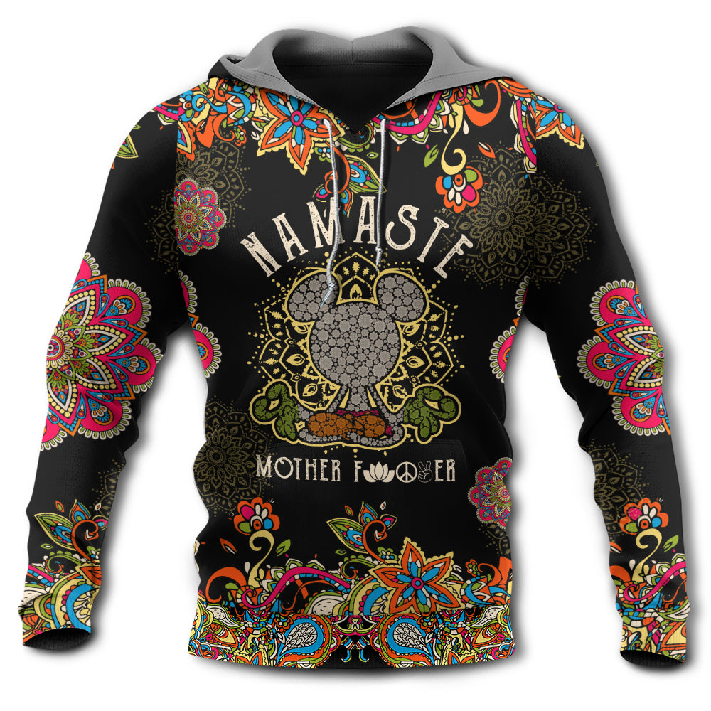 Mouse Yoga Namaste Mandala Flower Art - 3D Hoodie