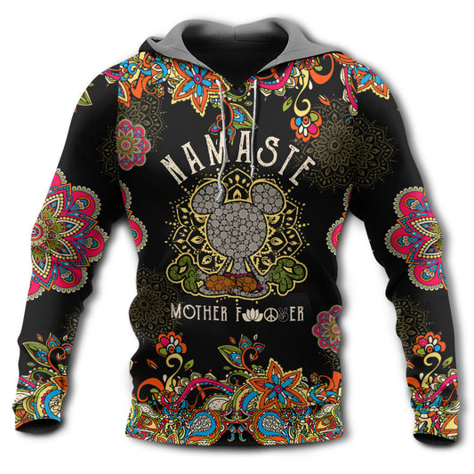 Mouse Yoga Namaste Mandala Flower Art - 3D Hoodie