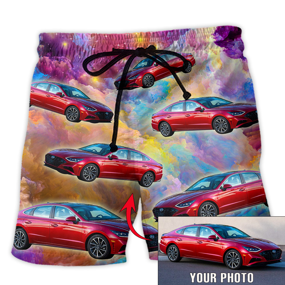 3 / Adults / S Car Various Style Custom Photo - Beach Short - Owls Matrix LTD