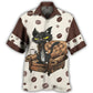 Black Cat Coffee Lover Humor - Hawaiian Shirt