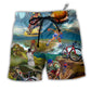 Beach Short / Adults / S Cycling And Basketball Moutain Painting Lover - Beach Short - Owls Matrix LTD