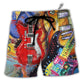 Beach Short / Adults / S Guitar Galaxy Amazing Background Colorful - Beach Short - Owls Matrix LTD