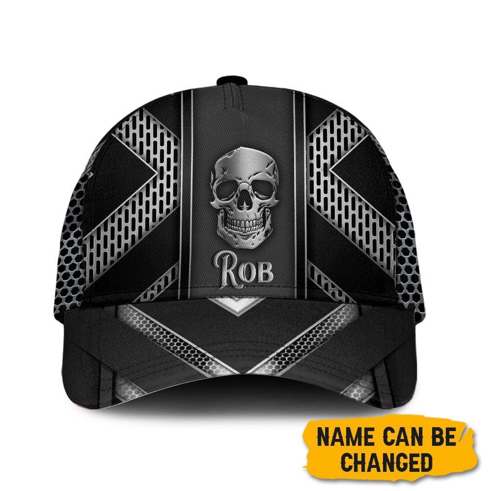 Black White Skull Personalized – Classic Cap