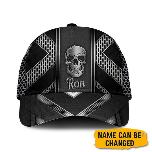 Black White Skull Personalized – Classic Cap