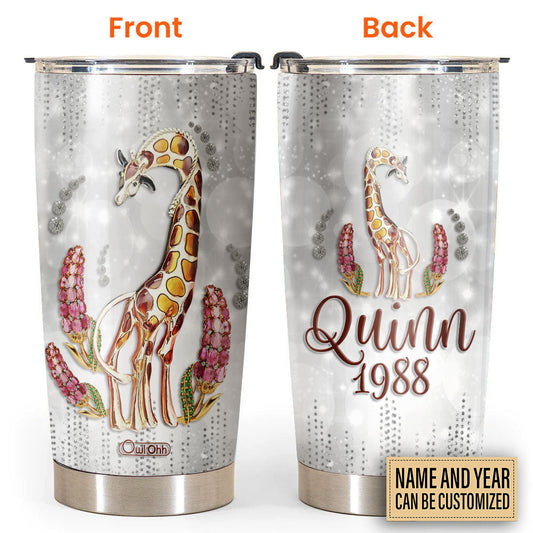 Giraffe Jewelry Silver Art Personalized 20 Oz Tumbler