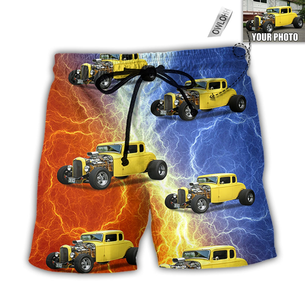 1 / Adults / S Hot Rod Various Style Custom Photo - Beach Short - Owls Matrix LTD