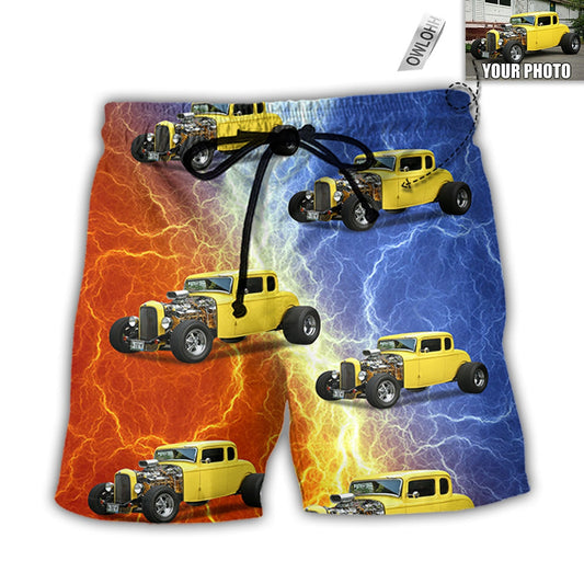 1 / Adults / S Hot Rod Various Style Custom Photo - Beach Short - Owls Matrix LTD