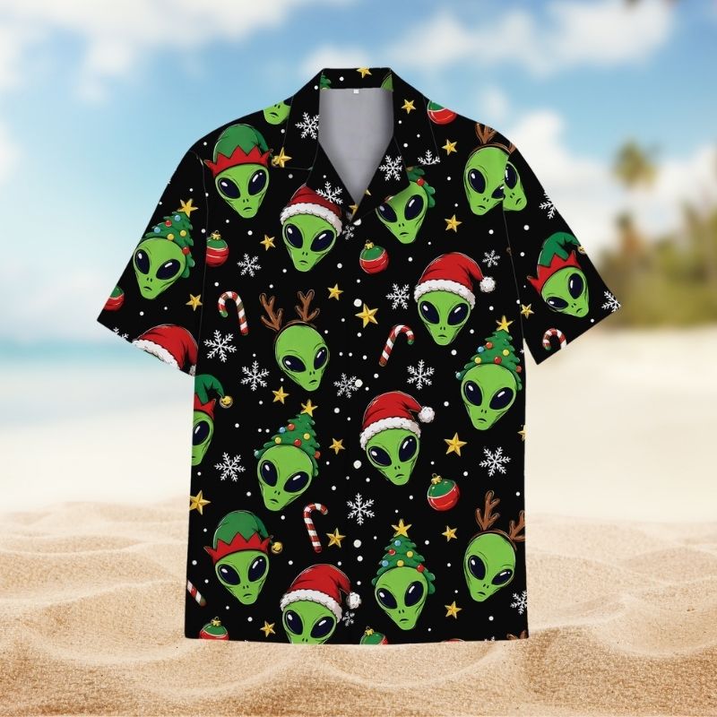 Christmas Santa Alien Funny Holiday – Hawaiian Shirt