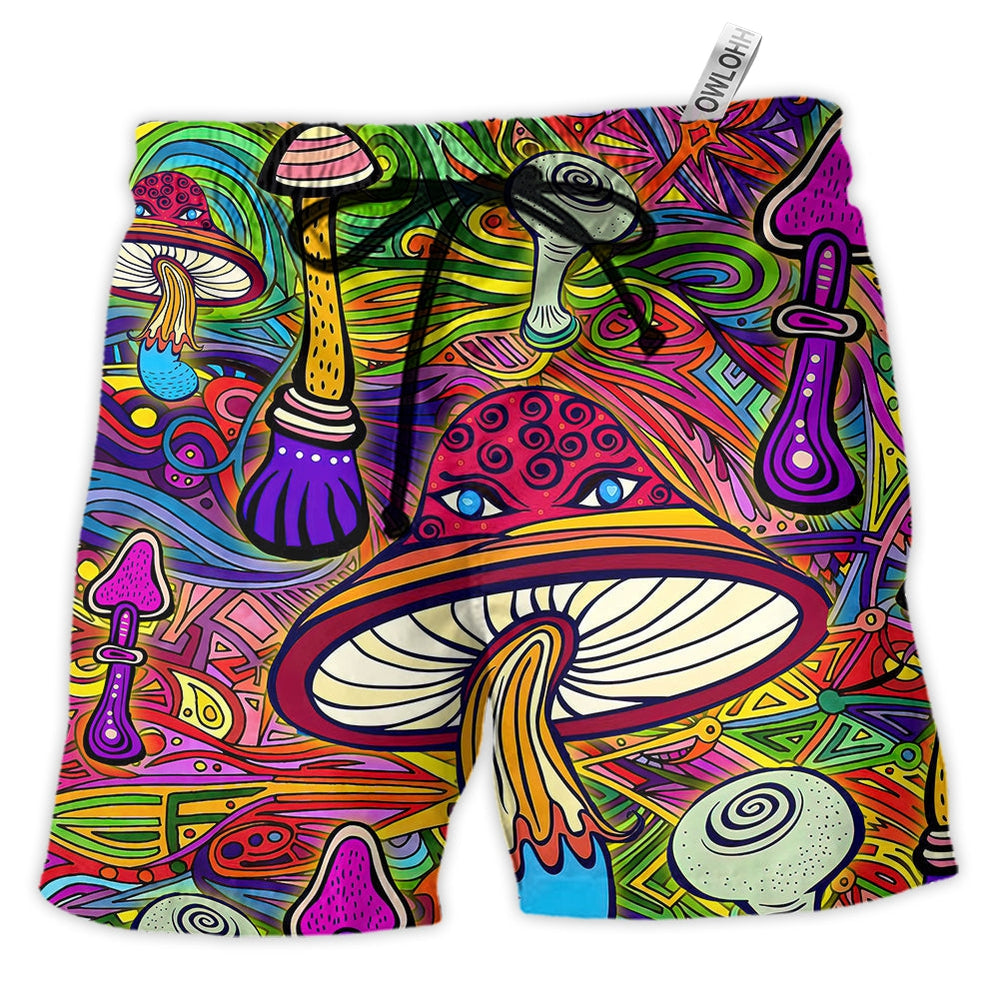 Beach Short / Adults / S Hippie Mushroom Hypnotizing - Beach Short - Owls Matrix LTD