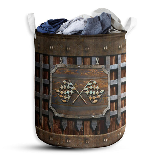 S: 17.72”x13.78” (45x35 cm) Racing Vintage Style – Laundry Basket - Owls Matrix LTD