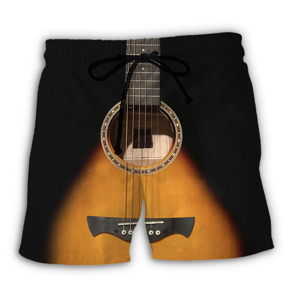 Beach Short / Adults / S Guitar Wood Music Lover - Beach Short - BEAS03TNH070622 - Owls Matrix LTD