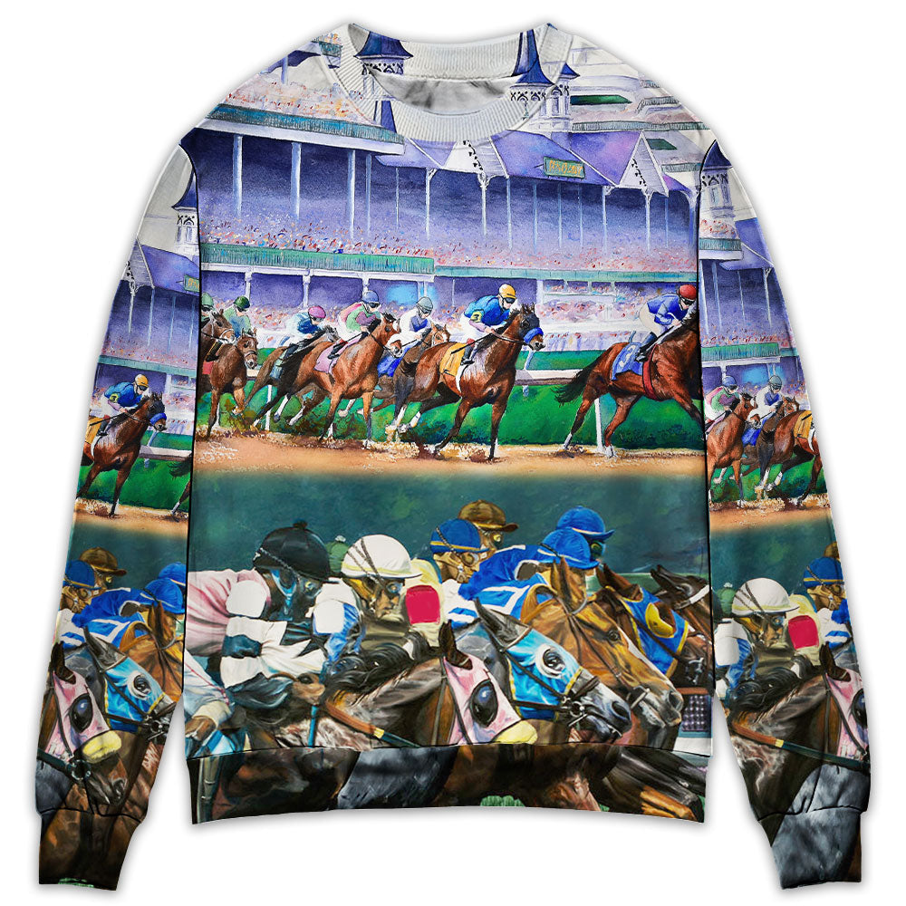 Horse Racing Lover We Love Amazing – Sweater - Ugly Christmas Sweater
