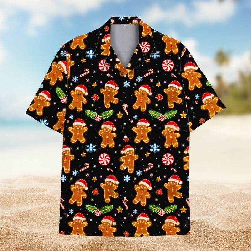 Gingerbread Candy Cane Festive Christmas – Hawaiian Shirt