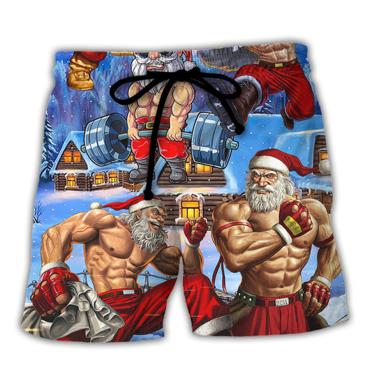 Christmas Santa Weightlifting Fitness – Beach Short