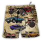 Beach Short / Adults / S Car I Like Muscle Cars And Drums - Beach Short - Owls Matrix LTD