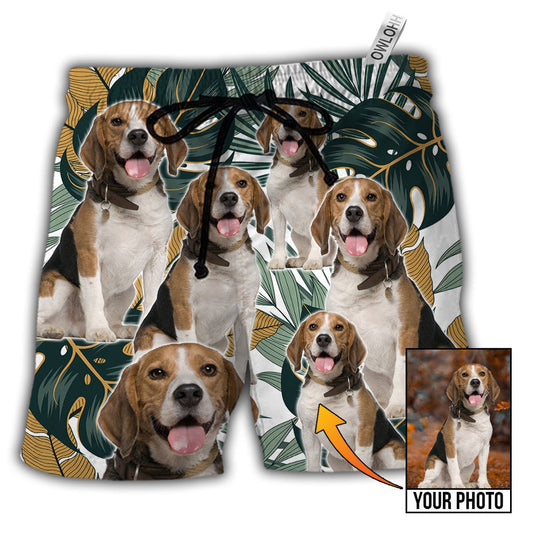 1 / Adults / S Dog Summer Aloha Custom Photo - Beach Short - Owls Matrix LTD