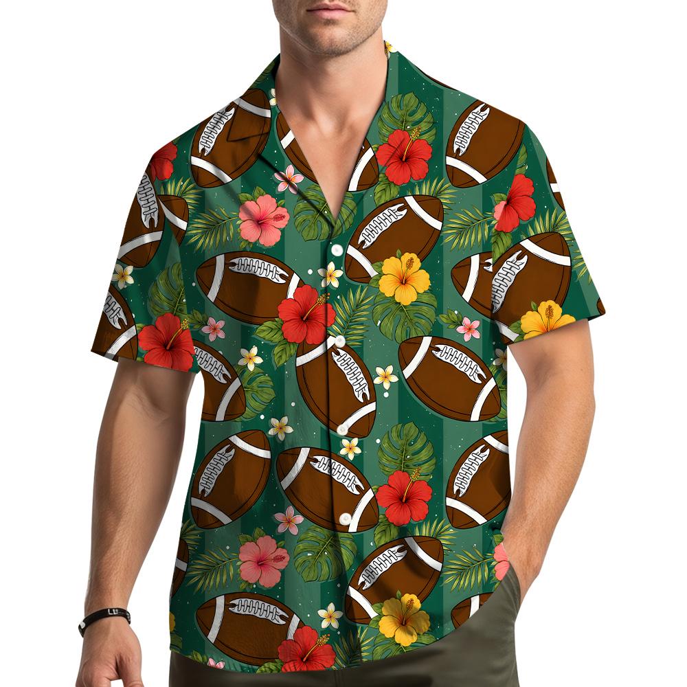 American Football Tropical Hibiscus Game Day – Hawaiian Shirt