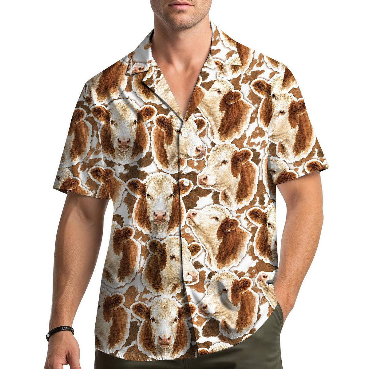 Brown Cow Rustic Cowhide Western Farm – Hawaiian Shirt