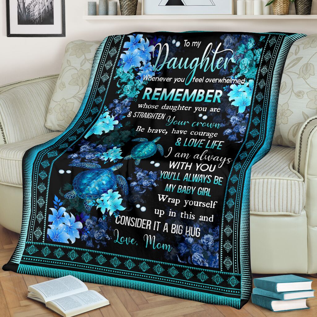 Turtle To My Daughter Turtle Sea Flannel Blanket For Living Room And Bedroom Styling