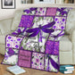 Fibromyalgia Awareness Dragonfly Flannel Blanket For Soft Bed Couch And Home Comfort