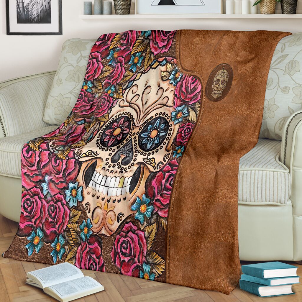 Skull Lovers Beautiful Rose Flannel Blanket For Living Room And Bedroom Styling