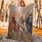 Horse Chase His Dream Flannel Blanket For Bed Sofa And Reading Nook Decor
