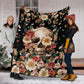 Skull Floral So Mysterious Flannel Blanket For Bedroom Couch And Daily Comfort