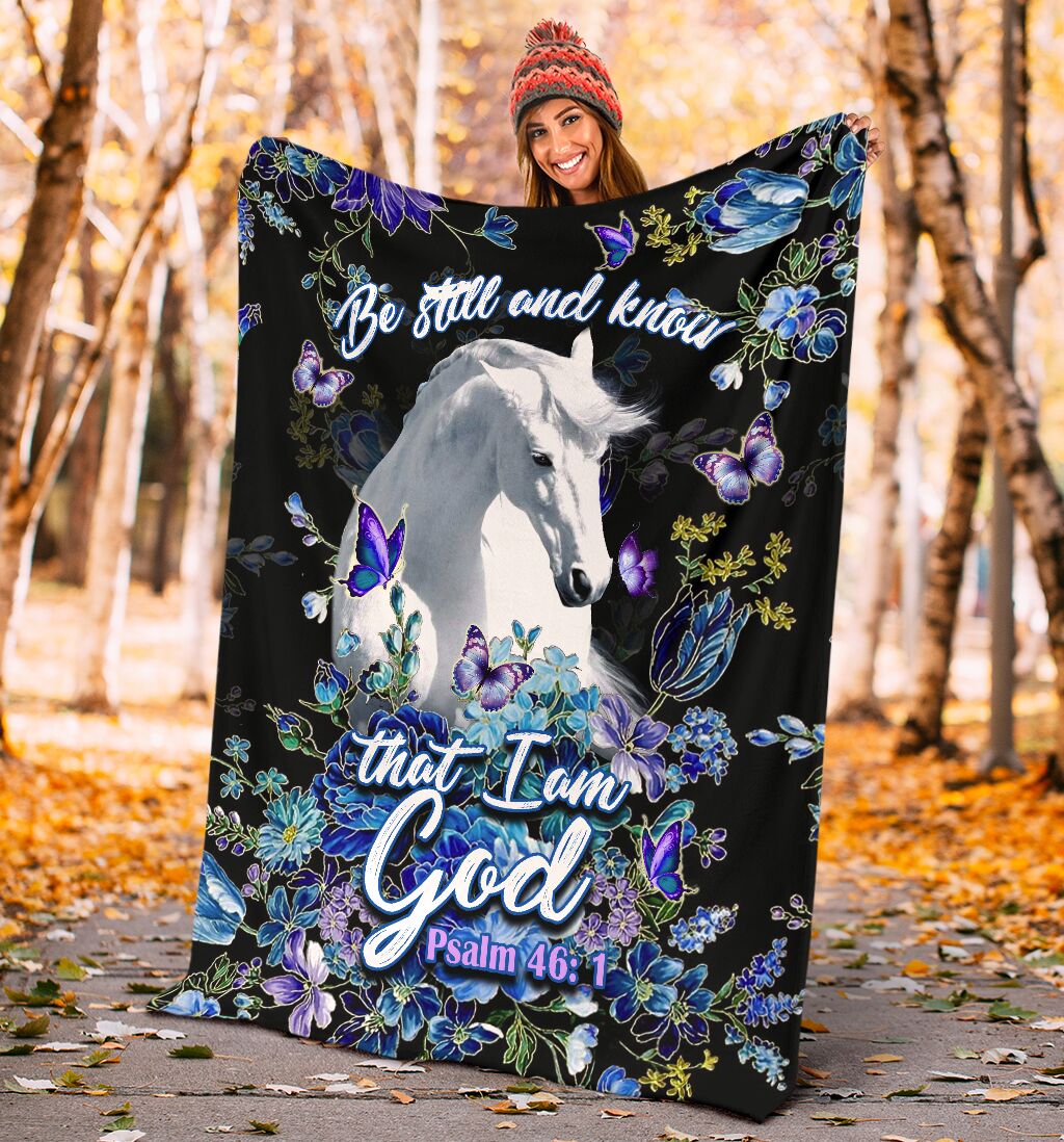 Horse Be Still And Knowing That I Am God Flannel Blanket For Bed Sofa And Reading Nook Decor