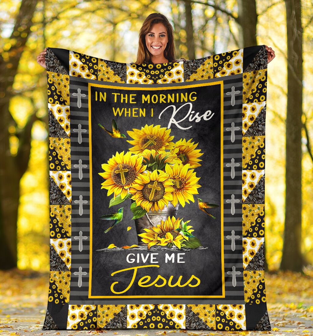Jesus In The Morning When I Rise Give Me Jesus Christian Flannel Blanket For Cozy Home Lounging And Gifting