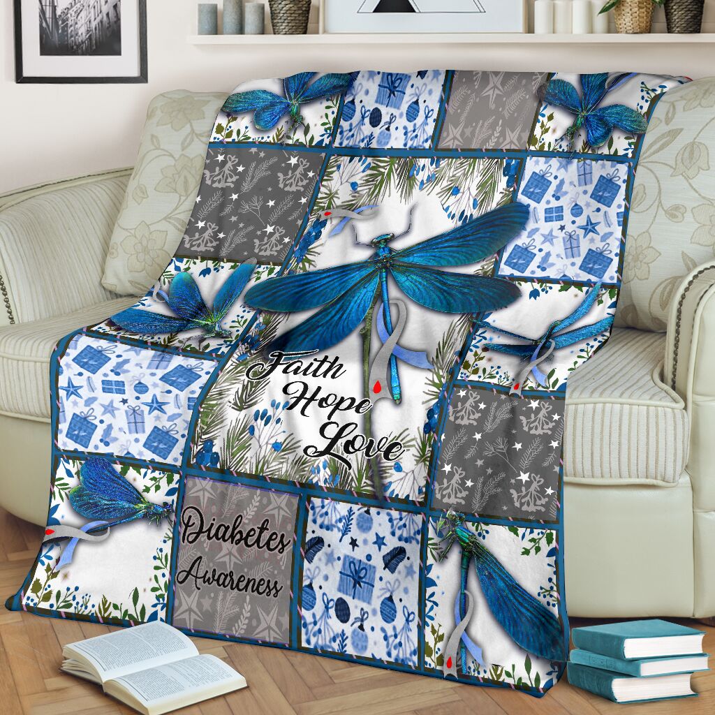 Diabetes Awareness Flannel Blanket For Living Room And Bedroom Styling