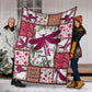Breast Cancer Faith Hope Love Dragon Floral Flannel Blanket For Bedroom Couch And Daily Comfort