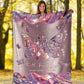 Breast Cancer Awareness Butterfly Flannel Blanket For Cozy Home Lounging And Gifting