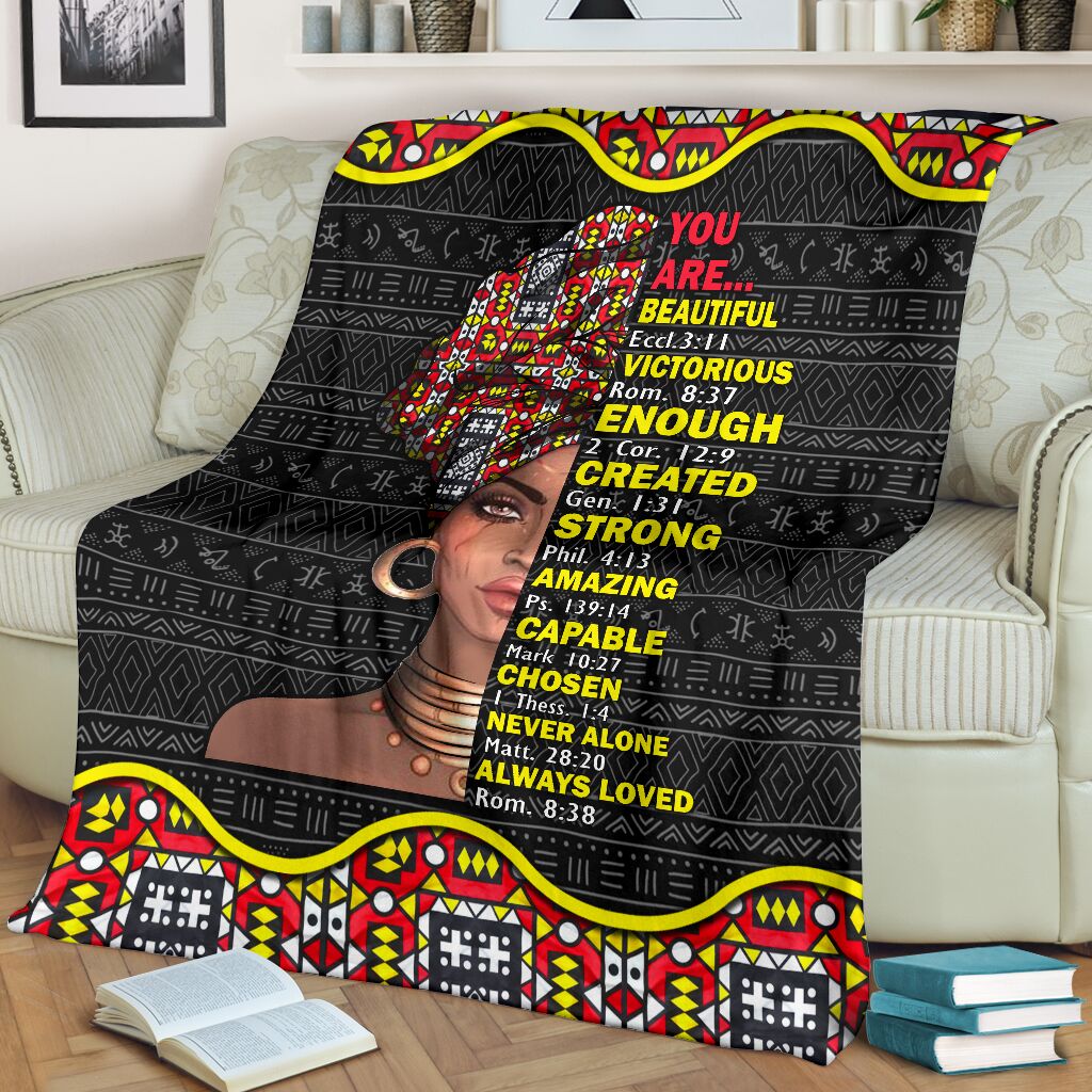Black Girl God Says You Are African American Strong Flannel Blanket For Living Room And Bedroom Styling