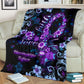 Flower Faith Hope Love Fibromyalgia Awareness Flannel Blanket For Living Room And Bedroom Styling